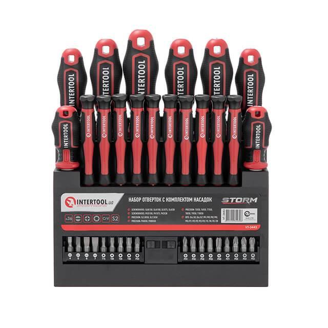 Набір викруток з комплектом насадок 36 од. STORM INTERTOOL VT-3443, фото 1
