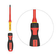 Набір ізольованих викруток з викруткою індикатором 14 од VDE (SL0.5 * 3.0 * 100мм, SL0.8 * 4.0 * 100мм, SL1.0, фото 3