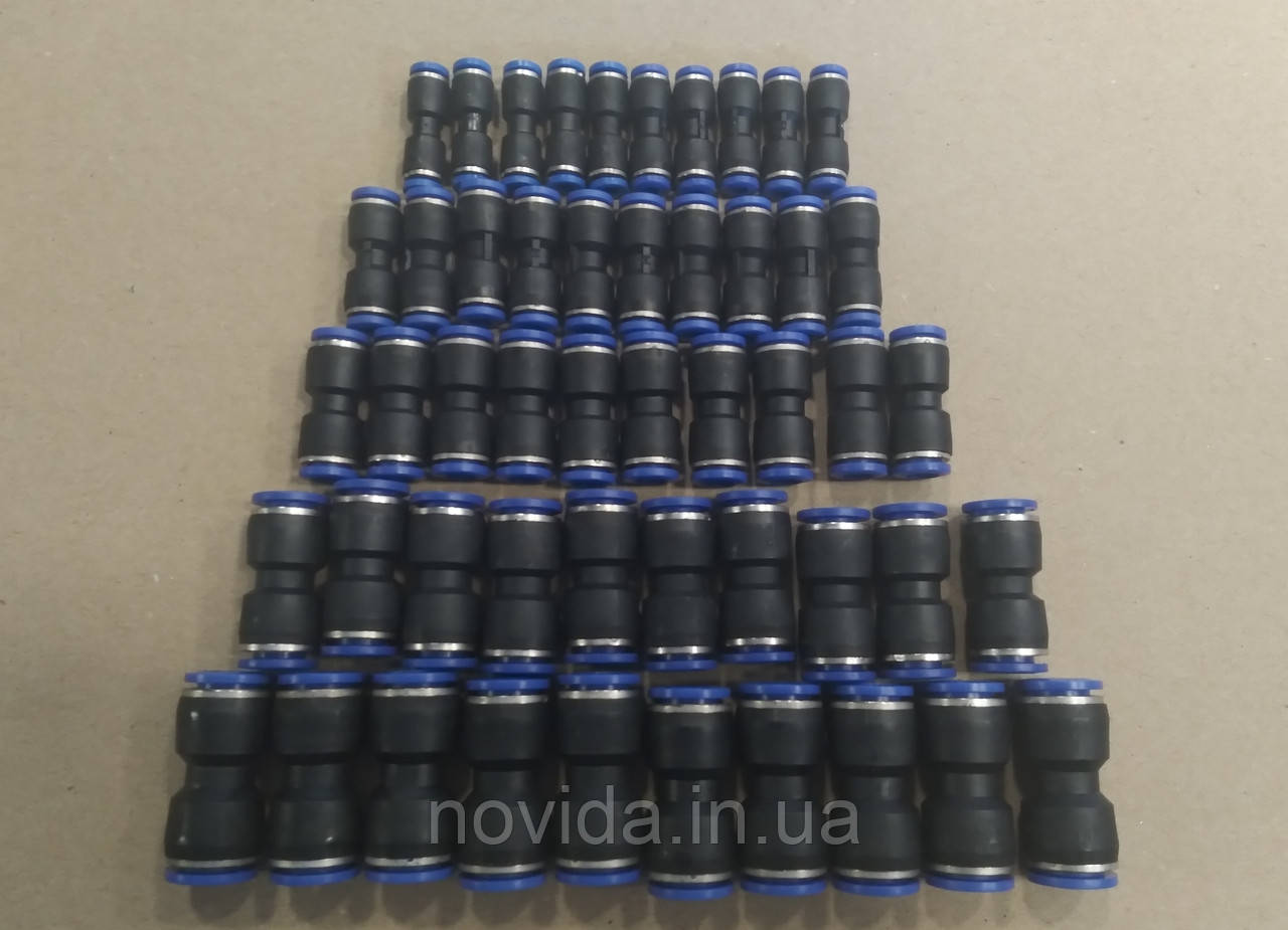 Набір аварійних з'єднувачів ПВХ трубки 50шт. (комплект прямих рятувальників 4, 6, 8, 10, 12)