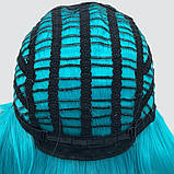 Перука каре BOB колір T1B/Cyan блакитний/зелений морська хвиля, для сцени, танці і вечірки. Термоволосся, фото 7