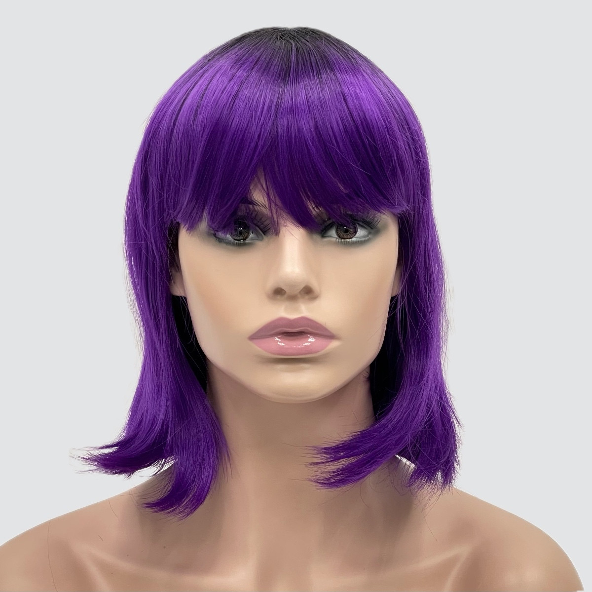 Перука каре BOB колір T1B/PURPLE пурпуровий, для сцени, танців, вечірок та розваг. Термоволосся