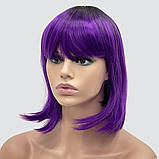 Перука каре BOB колір T1B/PURPLE пурпуровий, для сцени, танців, вечірок та розваг. Термоволосся, фото 3