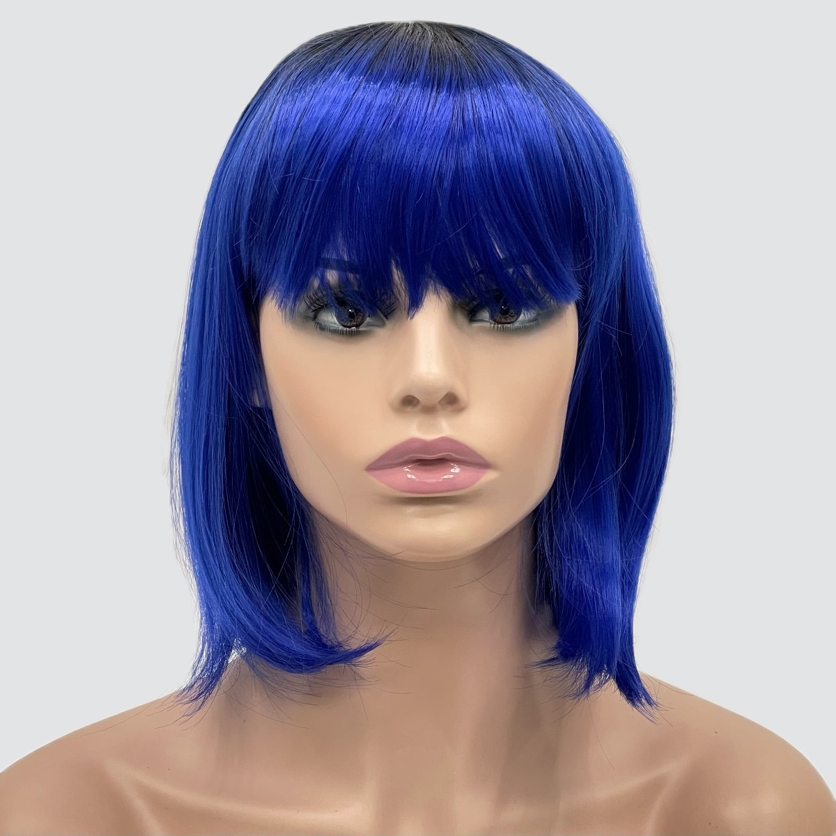 Перука каре BOB колір T1B/BLUE синій, для сцени, танців, вечірок і розваг. Термоволосся
