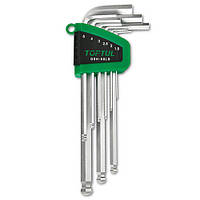 Набір Г-обр. шестигранників 1,5-10 мм 9ед. довгих із кулею TOPTUL GSN-09LB ORG