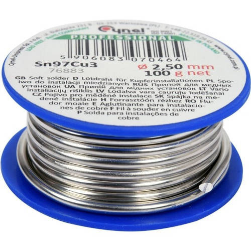 Припой для пайки меди VOREL "CYNEL" 2.5 мм "100 г" (76883) (ID ...