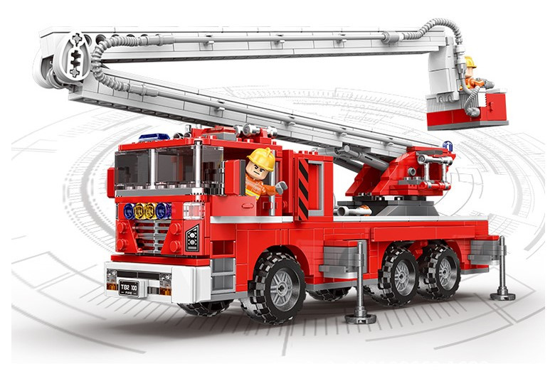 Конструктор пожежна машина 751 деталь, рухомі елементи, Xingbao XB-03028