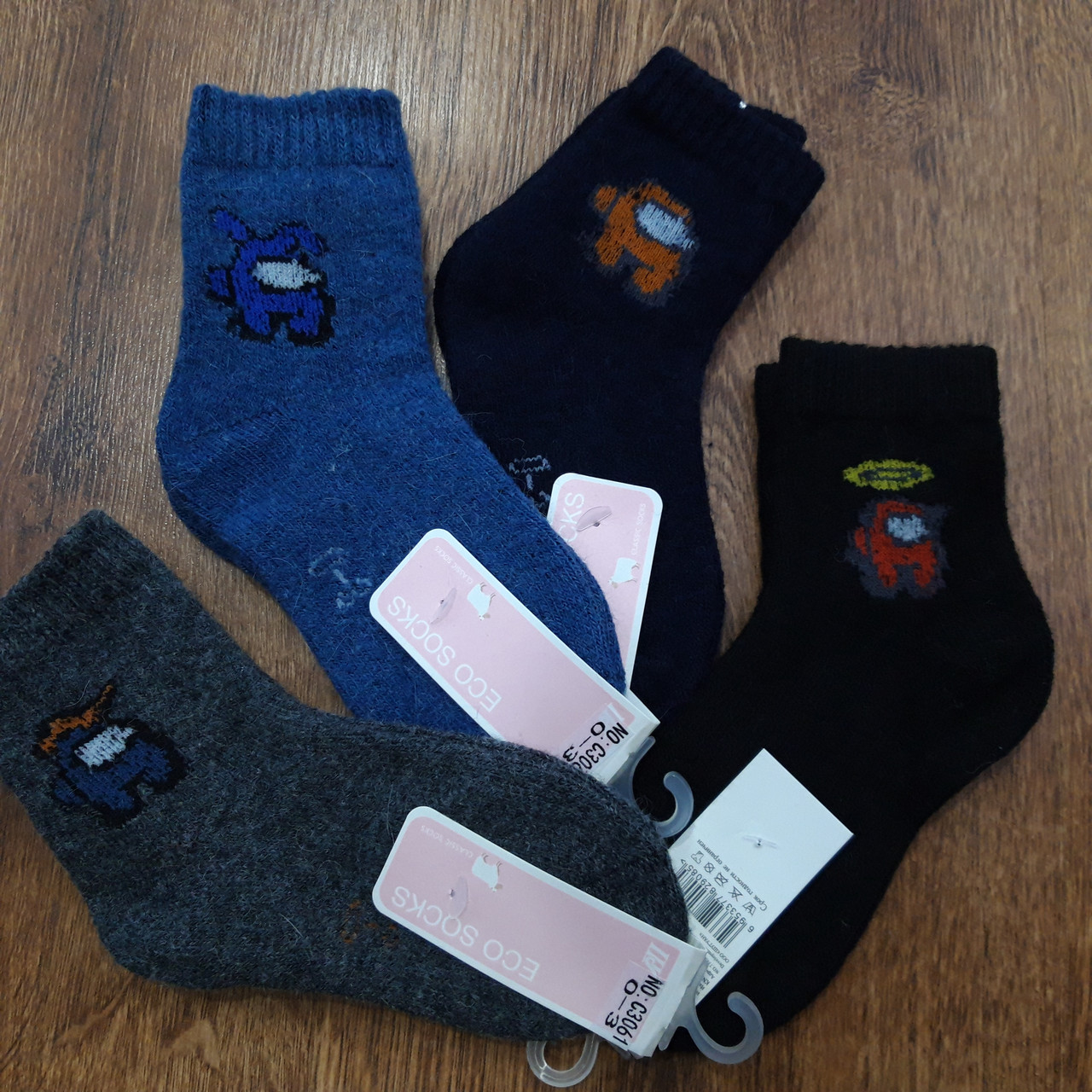 Дитячі махрові шкарпетки, бавовна+кашемір "ECO SOCKS" Art: 3061 Among Us /10 пар