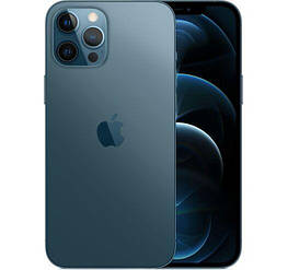 Смартфон Apple iPhone 12 Pro Max 128 GB Pacific Blue A14 Bionic 3687 мА·год + скло та чохол