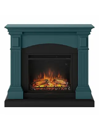Декоративний кімнатний електрокамін обігрівач з порталом, камінокомплект електричний Tagu Magna бірюзовий, фото 1