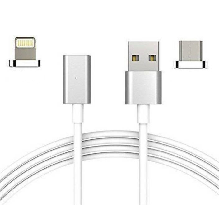 Кабель магнитный шнур Micro Usb Lightning 2 в 1 Magnetic Cable 2in1 DM-M15