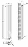 Вертикальний дизайнерський радіатор опалення ARTTIDESIGN Matera II 5/1800/295/50 чорний матовий, фото 4