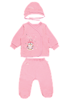 Боди штаны и шапочки Комплект детский для девочки GABBI КТ-19-25-2 Милашки Розовый на рост 56 (11766)