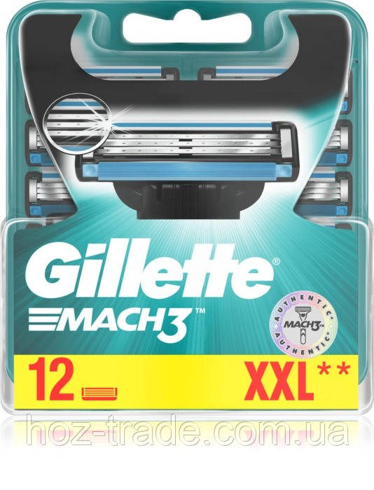 Касети джилет мак 3 Gillette Mach3 12 шт. Оригінал 100% Індія
