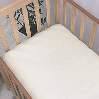 Простынь на резинке для детской кроватки, поплин, Ванильная топ