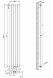 Вертикальний дизайнерський радіатор опалення ARTTIDESIGN Rimini II 5/1800/295/50 чорний матовий, фото 4