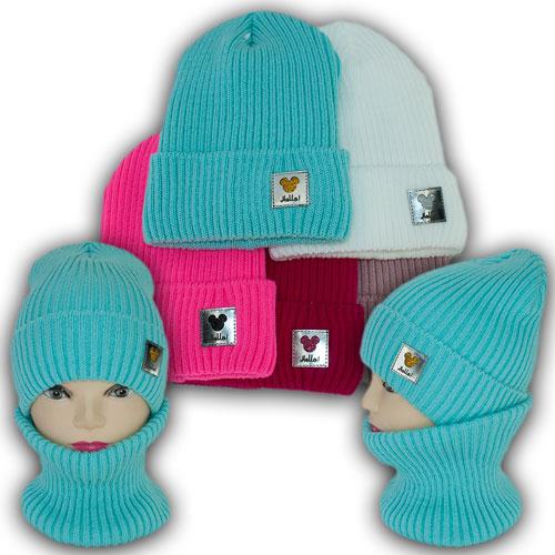 Детский комплект - шапка и шарф для девочек