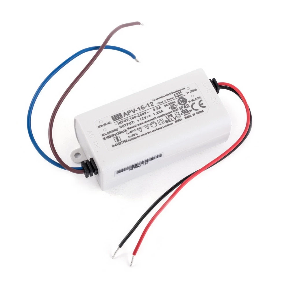 Блок живлення Mean Well, APV-16-12, 12V, 15W, 1.25А, IP42
