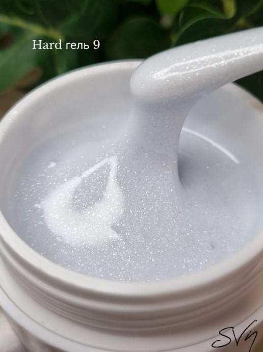 Полігель Poligel (рідкий) для нарощування прозорий з шиммером SVN Hard Gel №9 25г
