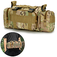 Тактическая сумка 5л (35х15х13 см) на системе Молли B04 / Штурмовая военная сумка Черная Мультикам
