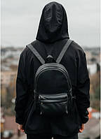 Мужской рюкзак черный удобный качественный универсальный офисный оригинальный экокожа 32х25х12 см