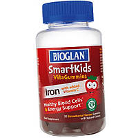 Вітамін С та Залізо для дітей Bioglan Smartkids Iron + Vitamin C 30 жувальних цукерок