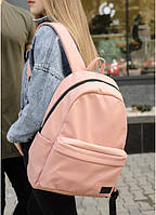 Пудровый женский стильный нежный модный красивый рюкзачок экокожа 46х28х13 см, рюкзак для ноутбука