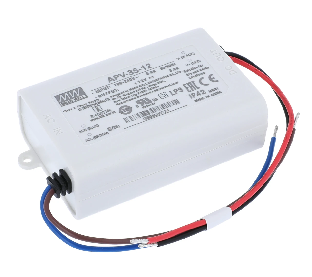 Блок живлення Mean Well, APV-35-12, 12V, 36W, 3А, IP42