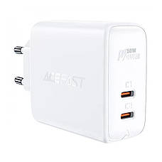 Зарядний пристрій (зарядка) для телефону ACEFAST A29 GaN 2 х Type-C 50 W Білий, фото 4