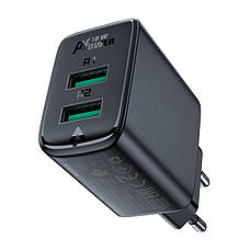 Зарядний пристрій (зарядка) для телефону ACEFAST A33 2 х USB 18 W Чорний, фото 3