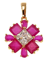 Кулон Xuping Позолота 18K "Декоративный цветок из розовых кристаллов" для цепочки до 5мм