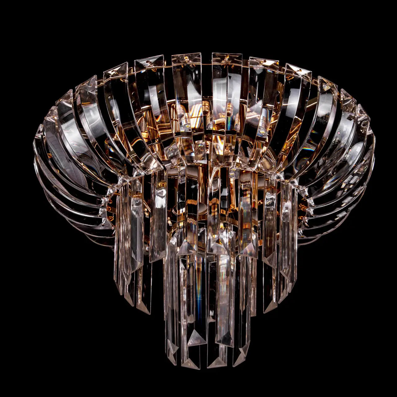 Кришталева люстра на 3 лампи з вбудованим LED підсвічуванням на пульті управління PM-E2925/3+3/LED, фото 1