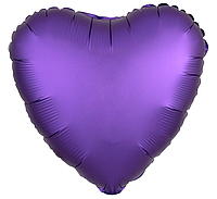 Шарик Фольгированный Сердце 18" Сатин Фиолетовый 45 см Anagram (США)