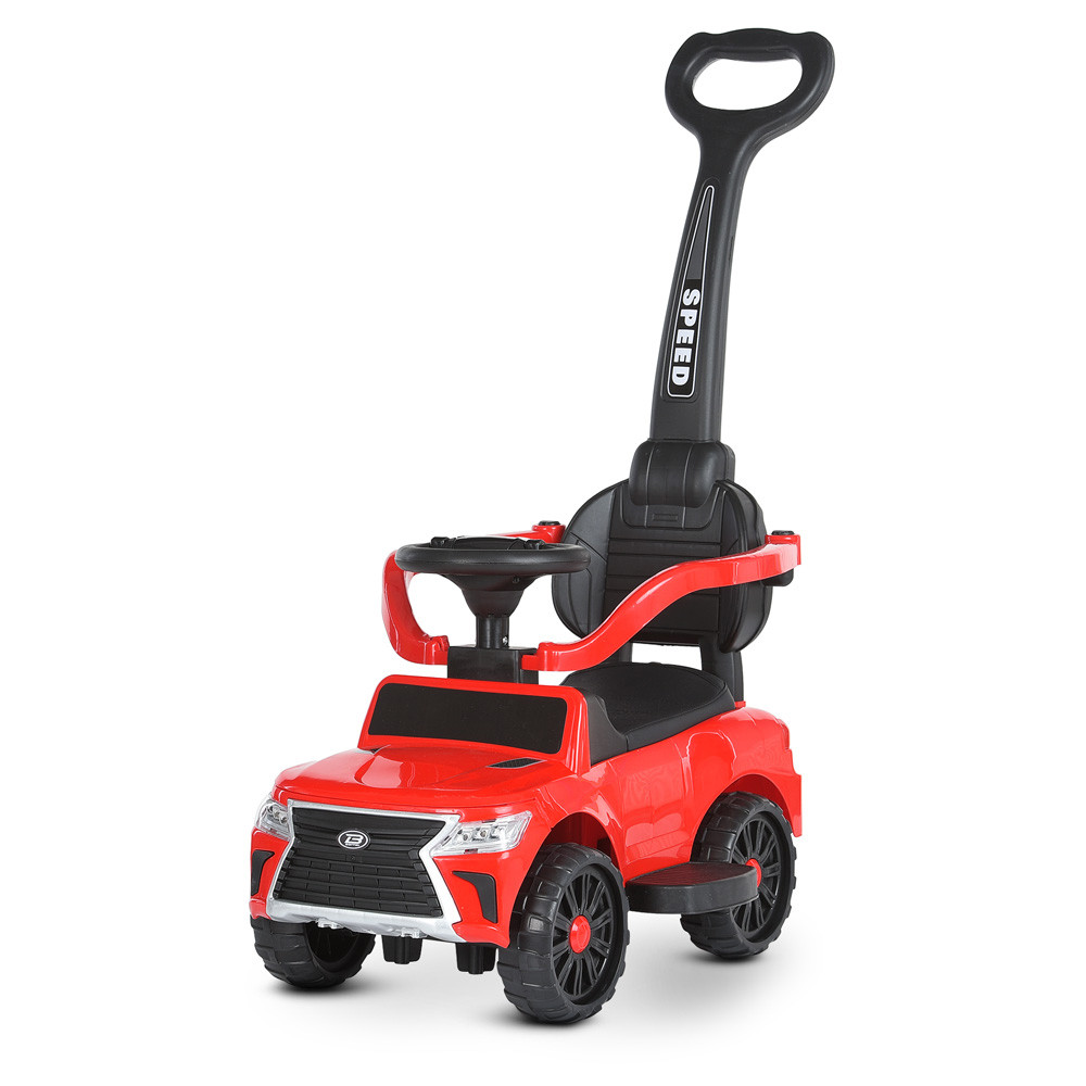 Каталка Толокар Bambi Racer M 4809EL-3 Червоний з батьківською ручкою та захисним бортиком, фото 1