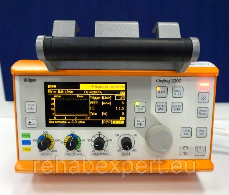 Б/У Апарат ІВЛ портативний для Машини Швидкої допомоги DRAGER OXYLOG 3000 Plus Ambulance Respirator (Used)