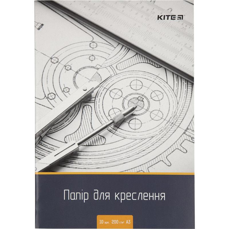 Папір для креслення А3 ПАПКА 10арк 200г/м Kite K18-270