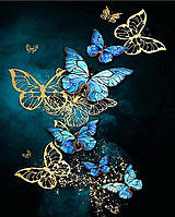Діамантова вишивка. Картина на підрамнику "Чарівні метелики", 40х50см, квадратні стрази