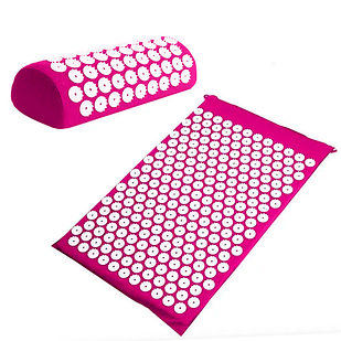 Акупунктурний масажний килимок Acupressure Mat or Bed of Nails Рожевий