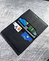 Кожаная обложка (для прав тих. паспорта) OSCAR черный