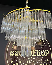 Люстра на ланцюгу зі скляними підвісками 9 ламп 60х90 см, фото 3