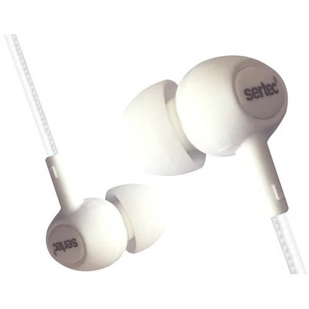 Навушники провідні вакуумні з мікрофоном SERTEC SX-07 Білий, фото 1