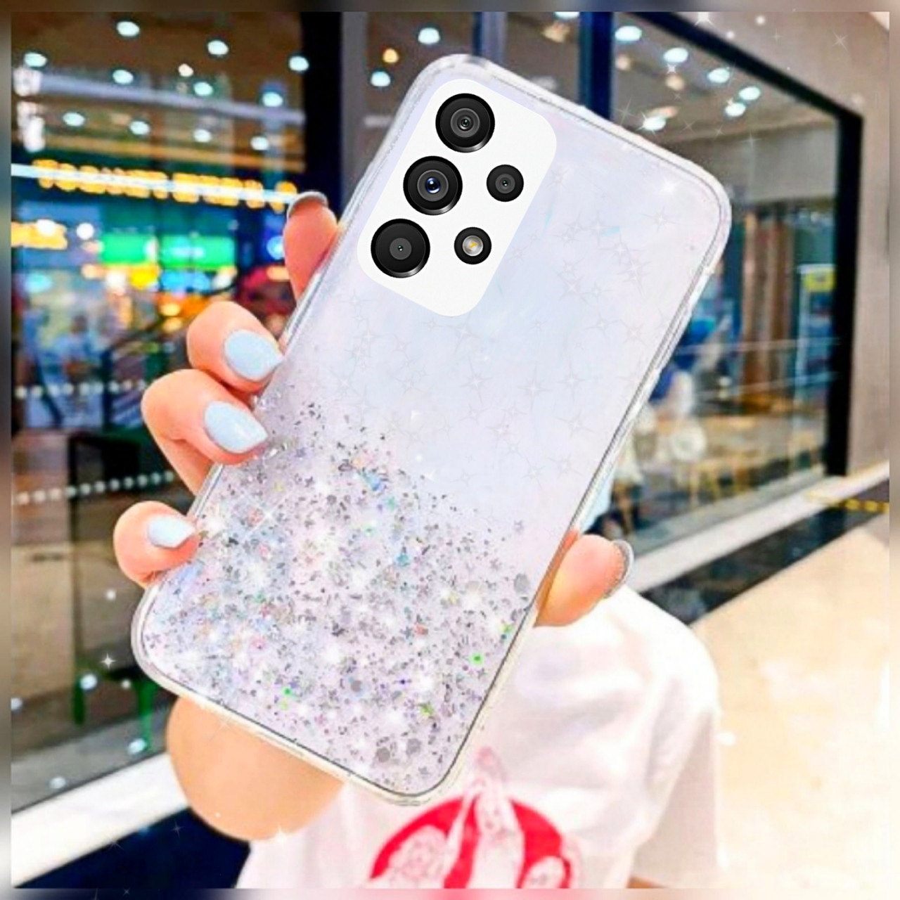 Блискучий чохол з срібною фольгою Samsung Galaxy A33 (SM-A336)