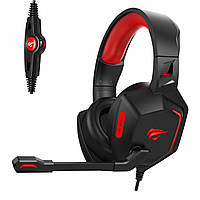 Навушники ігрові з мікрофоном HAVIT HV-H657d чорно-червоні для ПК геймерські (USB/Jack 3,5) (26527)
