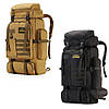 Рюкзак тактичний на 70 л, 70х35х16 см, Чорний, XS-F21 / Чоловічий армійский рюкзак, фото 9