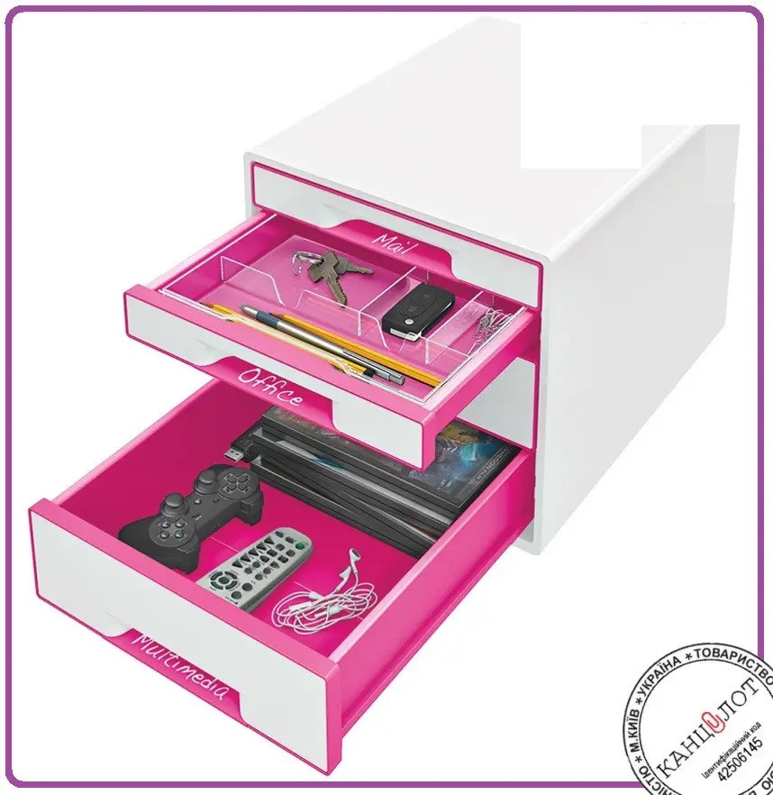 Бокс для документів LEITZ WOW PINK. Рожевий