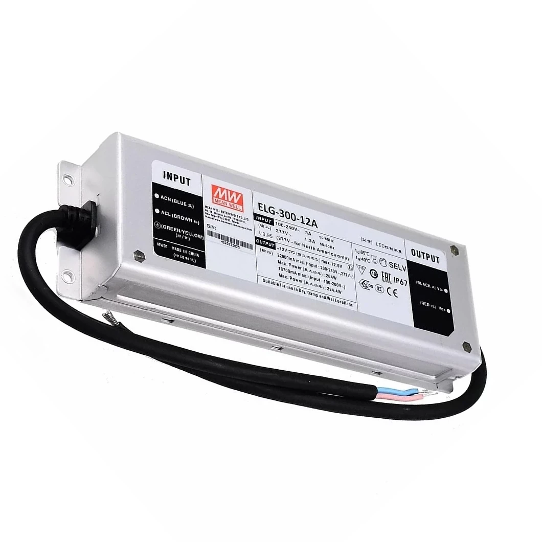 Блок живлення Mean Well, ELG-300-12A, 12V, 264W, 22А, IP67