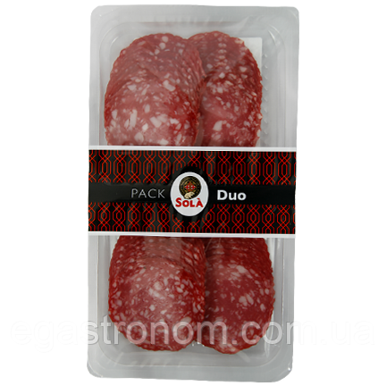 Ковбаса нарізка Сола екстра Sola 75+75g 15шт/ящ (Код: 00-00012840)
