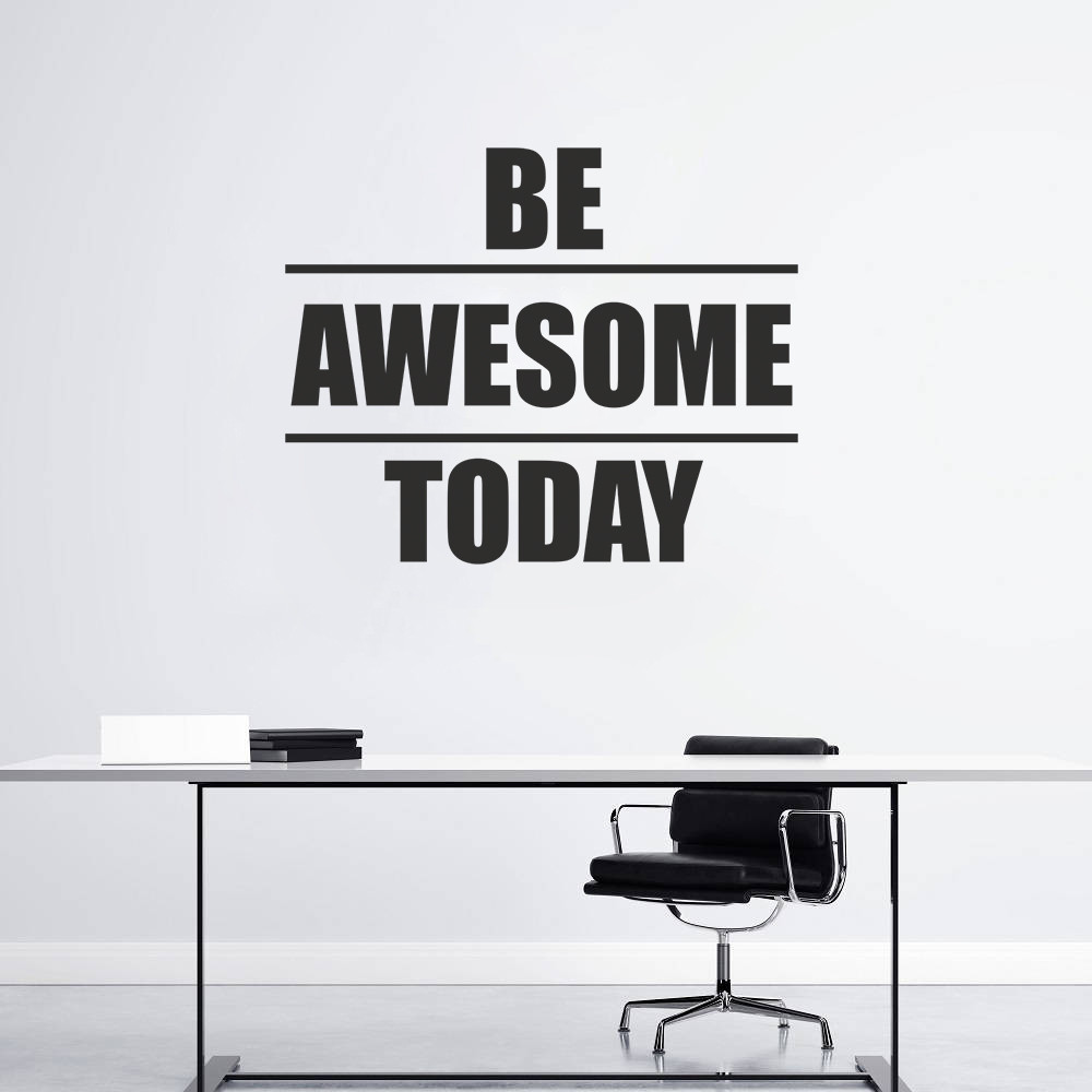 Інтер'єрна наклейка на стіну Be Awesome Today Oracal Чорний розмір 96x78см, фото 1