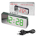 Мережевий електронний годинник VST-763Y-4 зелені цифри + температура (USB), фото 3