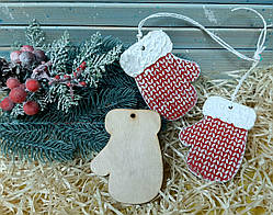 Підвіска, ялинкова прикраса Рукавиця 10см (арт250)