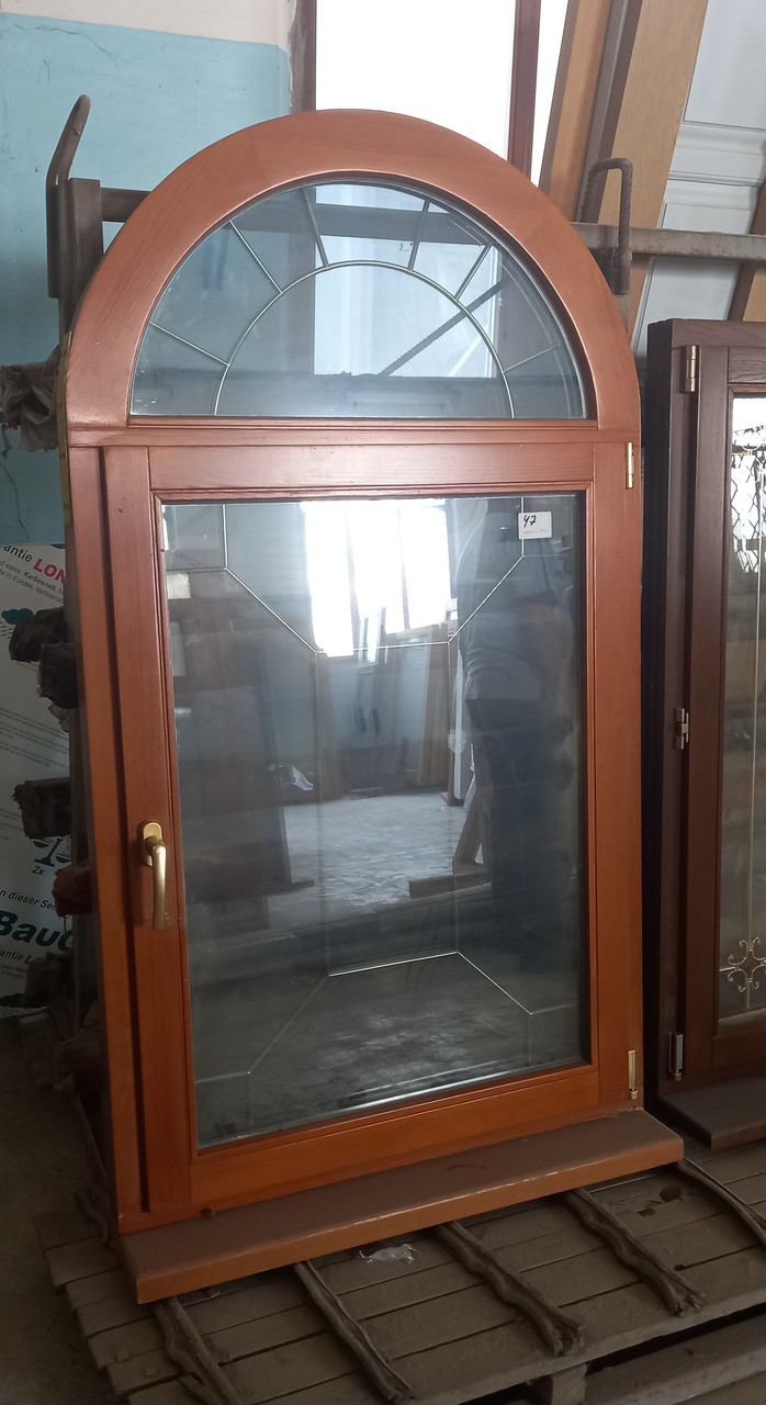 Вікно арочне соснове з підвіконням, 1620х900, фото 1